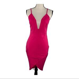 Fashion Nova Deanna Asymmetrical Pink Sexy Dress‎